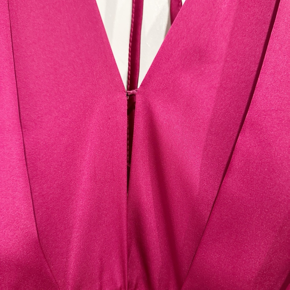 NWT BLUZAT Fuchsia Maxi Draped Jumpsuit Size XS - Picture 9 of 14